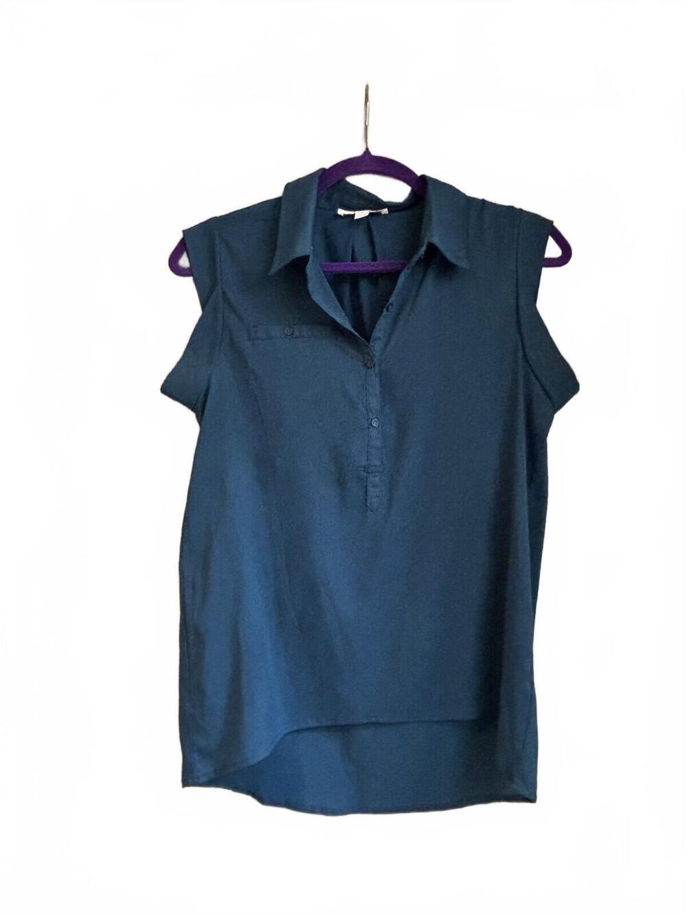 Kenar Sleeveless Blouse in Deep Teal, Size M